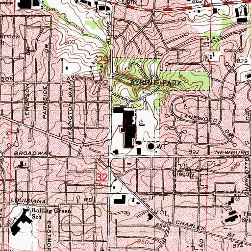 Topographic Map of Colonial Village Shopping Center, IL