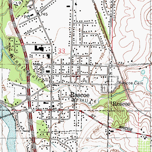 Topographic Map of First Congregational Church, IL