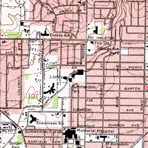 Topographic Map of Rockton Avenue Shopping Center, IL