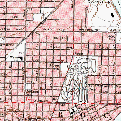 Topographic Map of Third Presbyterian Church, IL