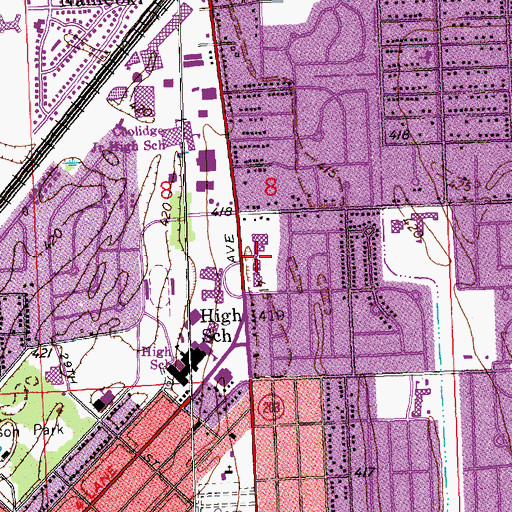 Topographic Map of Bellemore Village Shopping Center, IL