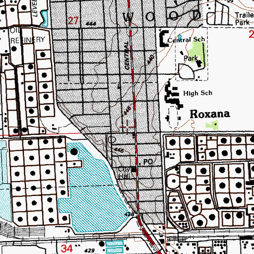 Topographic Map of Edison School (historical), IL