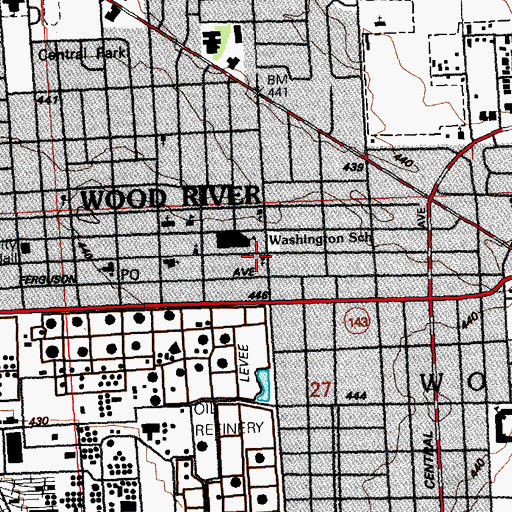 Topographic Map of First United Methodist Church, IL
