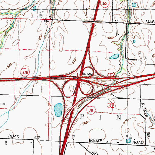 Topographic Map of Interchange 15, IL