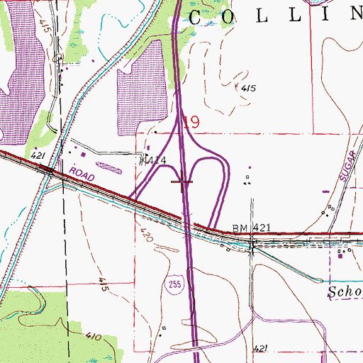 Topographic Map of Interchange 26, IL