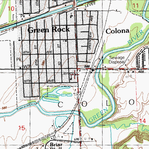 Topographic Map of Twin Rivers District Public Library, IL