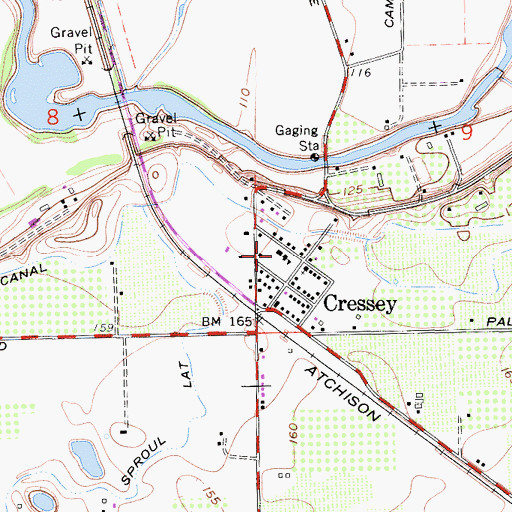Topographic Map of Cressey School, CA