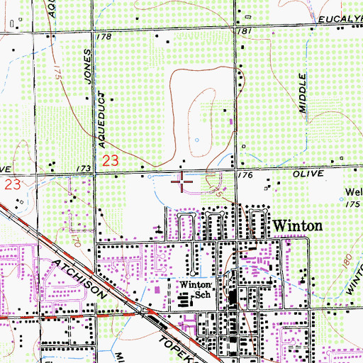 Topographic Map of Winton Community Park, CA