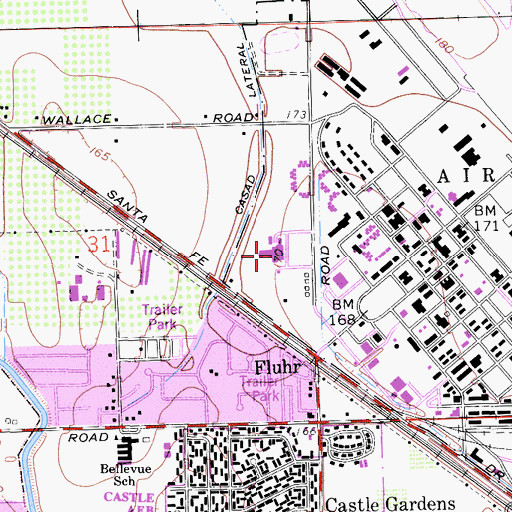 Topographic Map of Castle Air Museum, CA