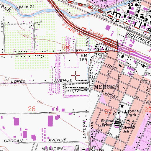 Topographic Map of Leontine Gracey Elementary School, CA