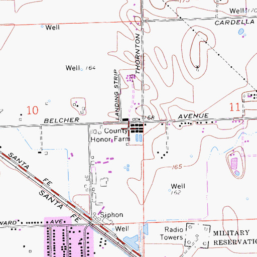 Topographic Map of Merced County Honor Farm, CA
