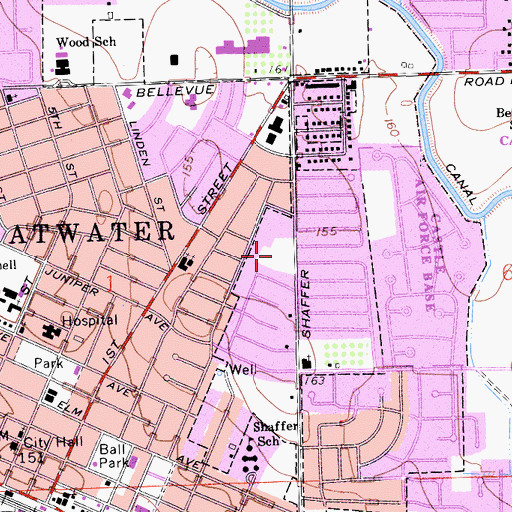 Topographic Map of Thomas Olaeta Elementary School, CA