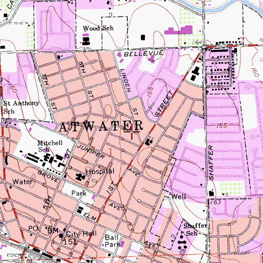 Topographic Map of E L Walters Park, CA