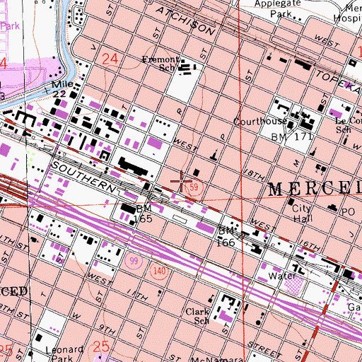 Topographic Map of Veterans Memorial Hall, CA