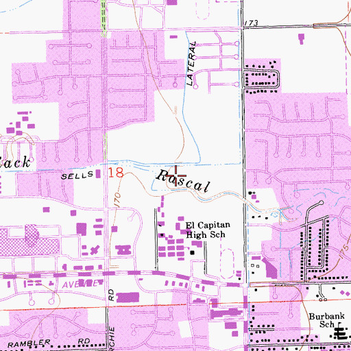 Topographic Map of Black Rascal Creek Park, CA