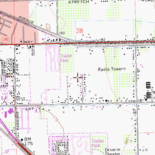 Topographic Map of Missionary Baptist Church of Merced, CA