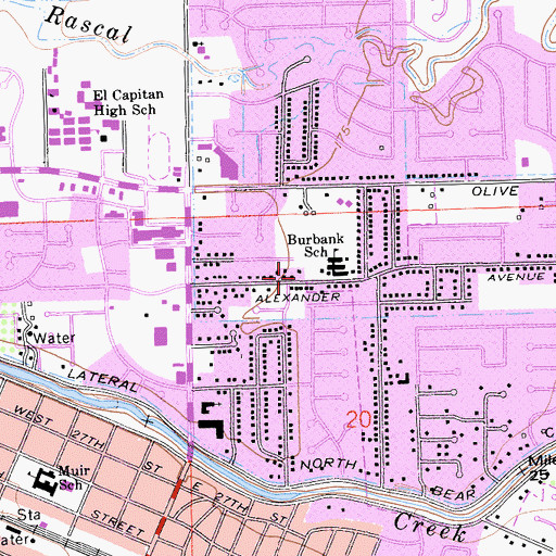 Topographic Map of Reorganized Church of Jesus Christ of Latter Day Saints, CA