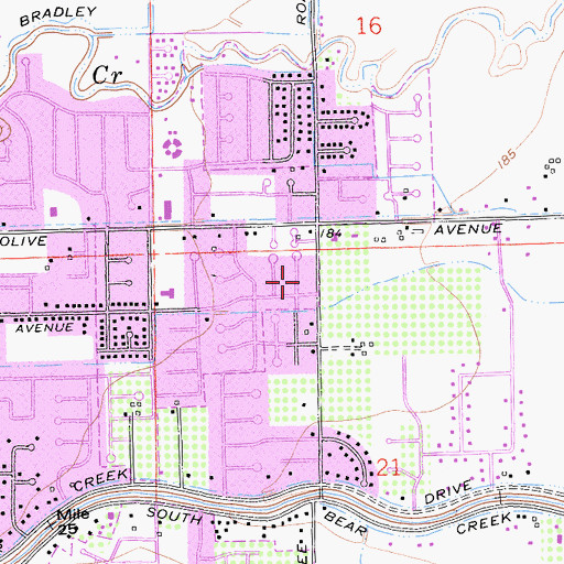 Topographic Map of Saint Pauls Lutheran Church, CA