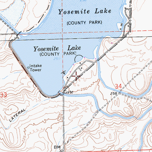 Topographic Map of Scout Island, CA