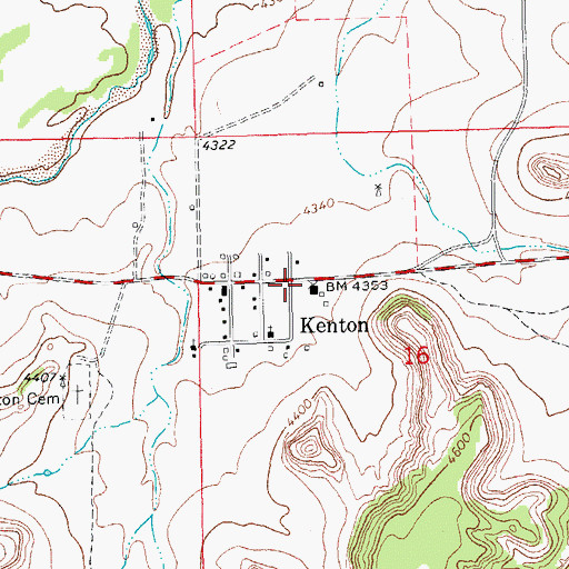 Topographic Map of Kenton Post Office, OK