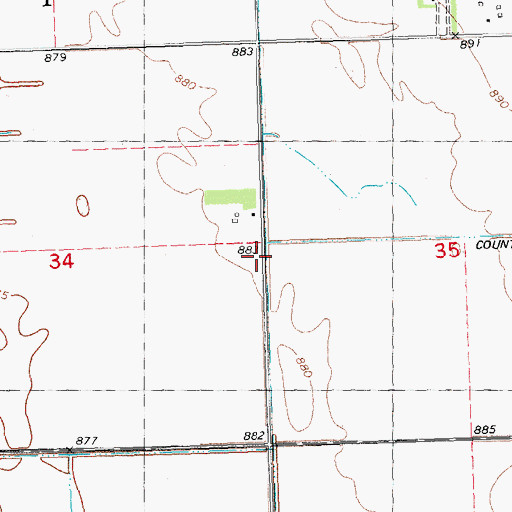Topographic Map of County Ditch Number One Hundred Thirtyseven, MN
