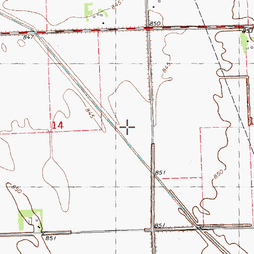 Topographic Map of County Ditch Number Fortyfour, MN