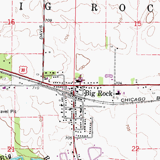 Topographic Map of Big Rock Elementary School, IL
