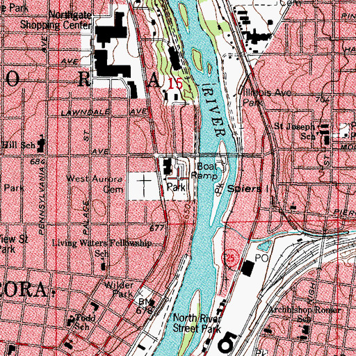Topographic Map of McCullough Park, IL