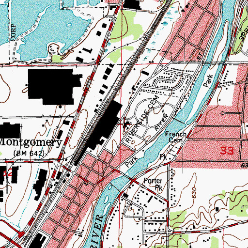 Topographic Map of Nicholson Elementary School, IL