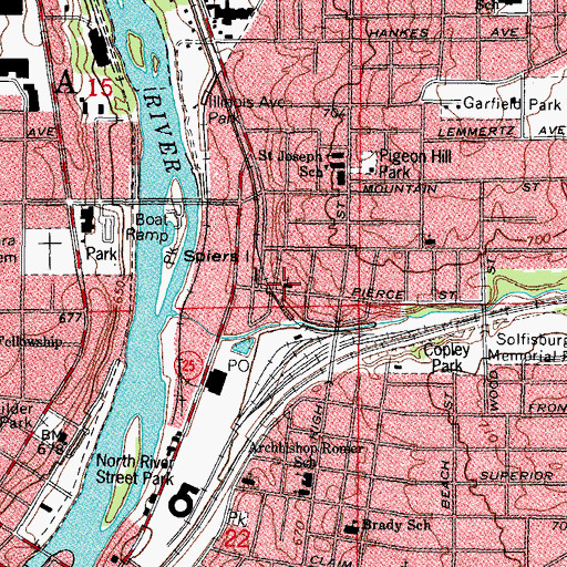 Topographic Map of Saint Michaels Eastern Rite Catholic Church, IL