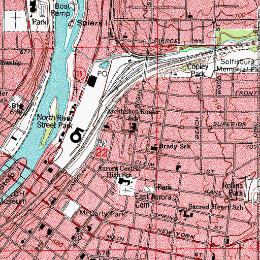 Topographic Map of Saint Nicholas Roman Catholic Church, IL