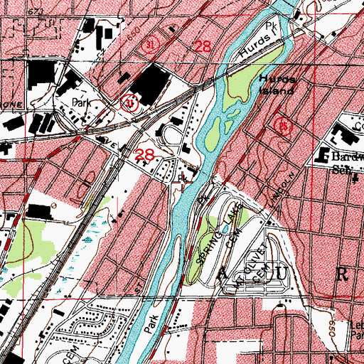 Topographic Map of South River Street Park, IL