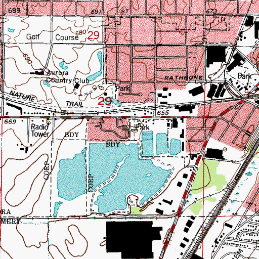 Topographic Map of Westwood Park, IL