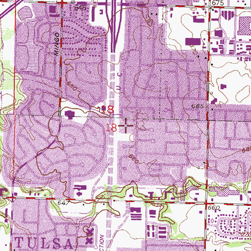 Topographic Map of Columbus Elementary School, OK