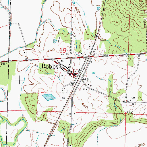 Topographic Map of Robbs Post Office, IL