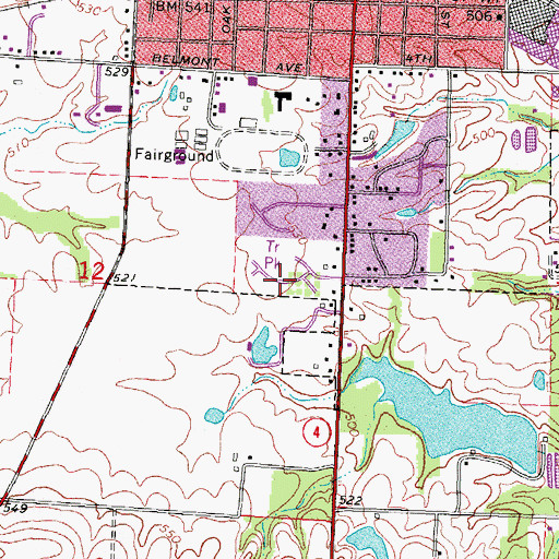Topographic Map of Park Estates Mobile Home Park, IL