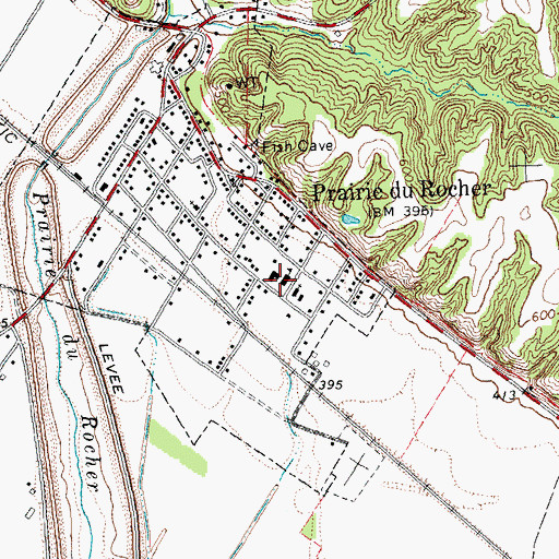 Topographic Map of Prairie Du Rocher Elementary School, IL