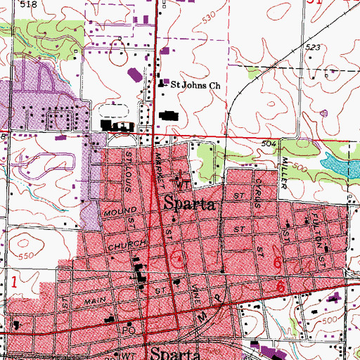 Topographic Map of Tom Reid Park, IL