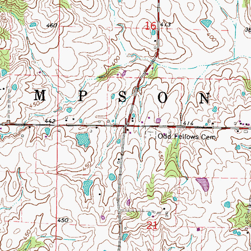 Topographic Map of Cross Roads (historical), IL