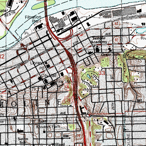 Topographic Map of Interchange 2, IL