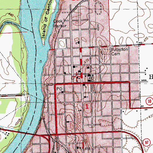 Topographic Map of Mason County Courthouse, IL