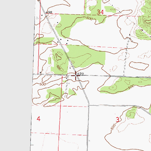 Topographic Map of Peterville, IL