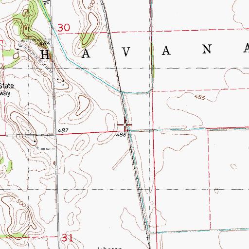 Topographic Map of Sedan Station (historical), IL