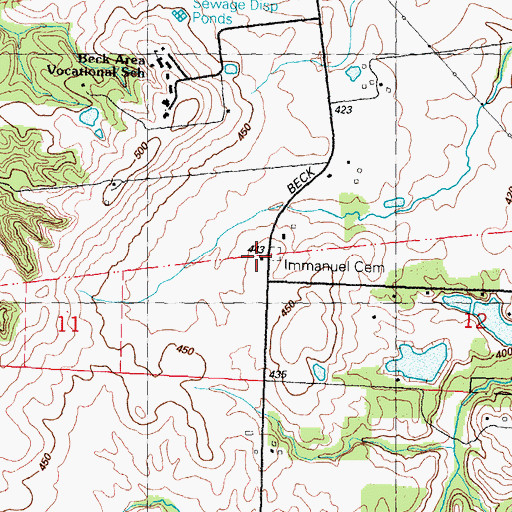 Topographic Map of Immanuel Church (historical), IL