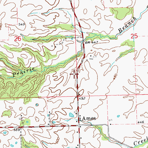 Topographic Map of Yankeetown School (historical), IL