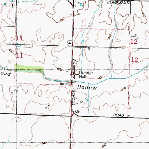 Topographic Map of Broad Hollow School (historical), IL