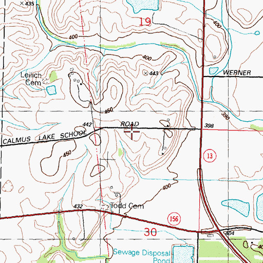 Topographic Map of Calamus Lake School (historical), IL
