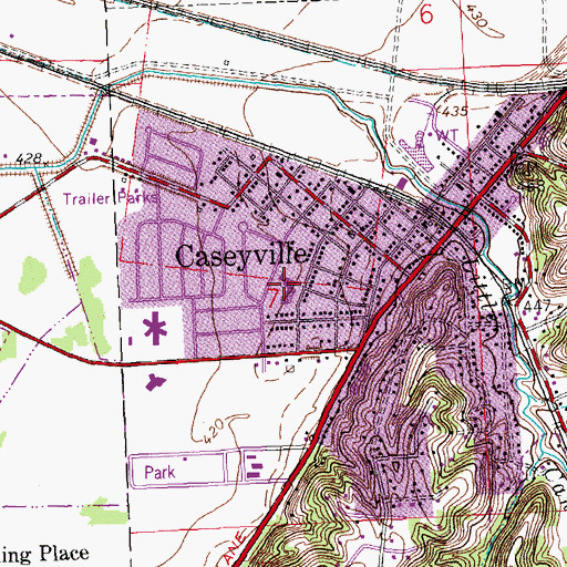 Topographic Map of Caseyville Elementary School, IL