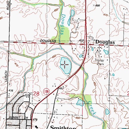 Topographic Map of Draabs Lake, IL