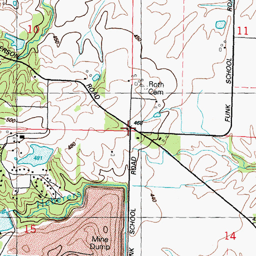 Topographic Map of Funk School (historical), IL